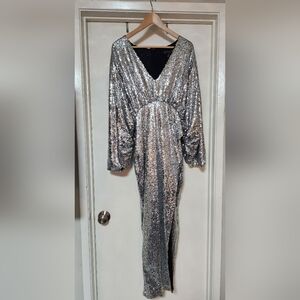 Eloquii dolman sleeve sequin gown size 16